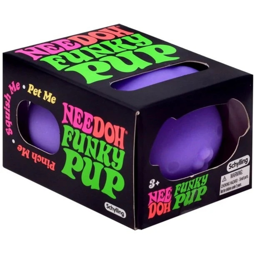 PURPLE-NeeDoh Schylling Funky Pup Squish Dog Fidget Stress Toy Sensory Kids
